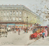 独角鹿西洋古董法国艺术家签名水粉画《络绎不绝的马德莱娜大道》 商品缩略图1