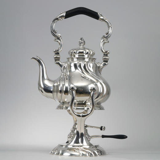 独角鹿西洋古董1880年代德国BEHRND HERMANN在德累斯顿出品镀暖壶 商品图0