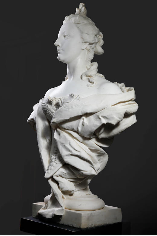 独角鹿西洋古董雕塑意大利卡拉拉大理石贵族妇女半身雕像 商品图2