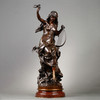 独角鹿西洋古董法国雕塑名家Math. Moreau青铜雕塑飞燕与竖琴少女 商品缩略图0
