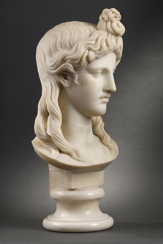 独角鹿西洋古董英国雕塑家Joseph Gott女神主题大理石半身雕塑 商品图1