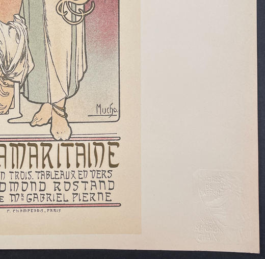 独角鹿西洋古董捷克穆夏签名版画《撒玛利亚女子La Samaritaine》 商品图2