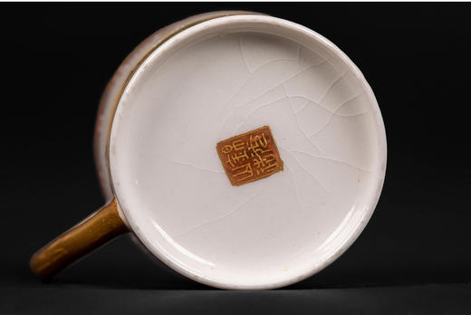 独角鹿西洋古董瓷器日本金彩色绘品錦光山造萨摩烧下午茶杯碟套件 商品图4