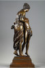 独角鹿西洋古董雕塑法国著名雕塑家签名爱神主题青铜雕塑《秘密》 商品缩略图1