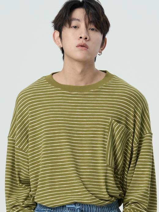 「Galent极蓝」CX222003/口袋刺绣条纹长袖 商品图0