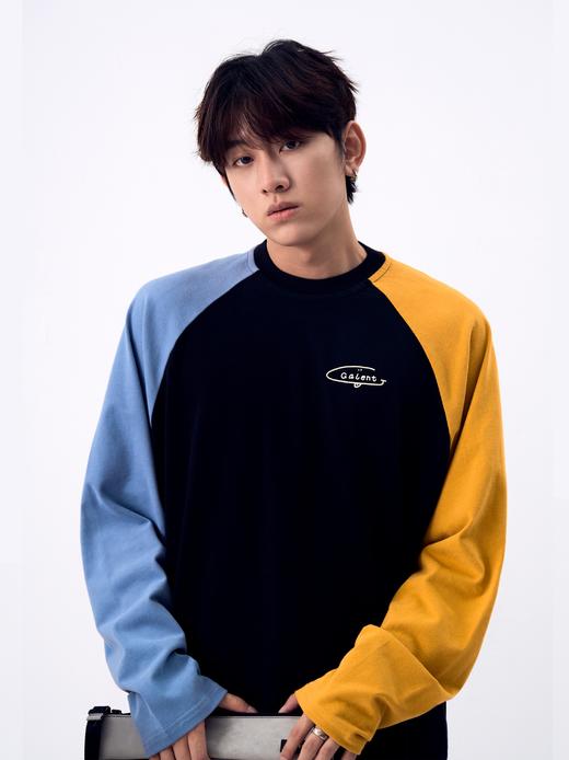 「Galent极蓝」CX222001/三色拼撞袖基础款长袖T 商品图1