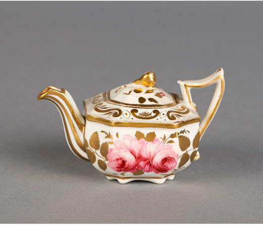 独角鹿西洋古董英国描金花卉图案微缩瓷器茶具托盘套装七件套 商品图4