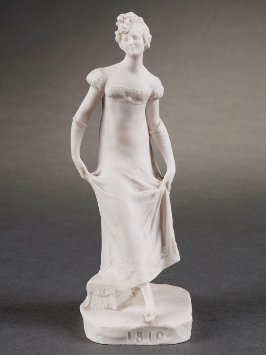 独角鹿西洋古董塞弗尔雕塑家设计素胎瓷贵族淑女人物雕像一组 商品图2