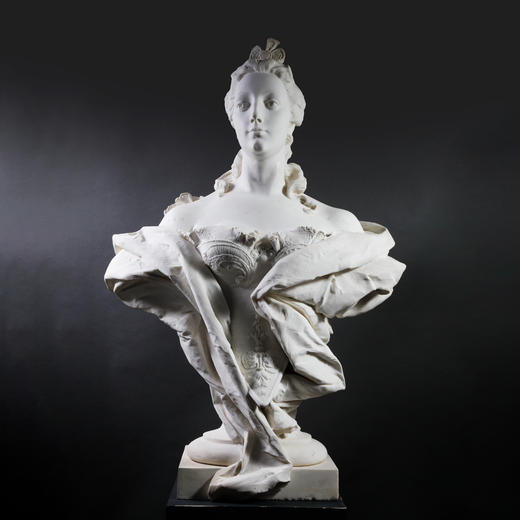 独角鹿西洋古董雕塑意大利卡拉拉大理石贵族妇女半身雕像 商品图0