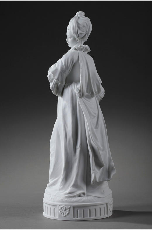 独角鹿西洋古董雕塑摆件欧洲法国艺术品洛可可风贵族女子素胎瓷 商品图2