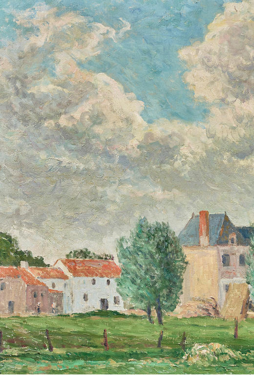 独角鹿西洋古董画家Maufra签名油画作品La Martinière小镇风光 商品图2