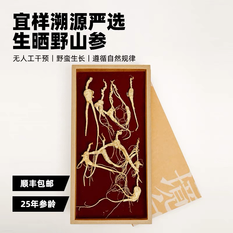 【宜样】干野山参人参惠吃装18-20年人参生晒长白山人参惠吃装正品野山参20g/盒
