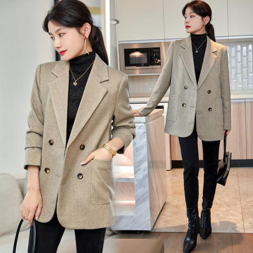 气质英伦风休闲，加棉加厚款百搭小西服  XZ6187 商品图1