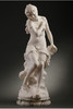 独角鹿西洋古董法国雕塑家A. Moreau大理石雕塑《低头少女》 商品缩略图2