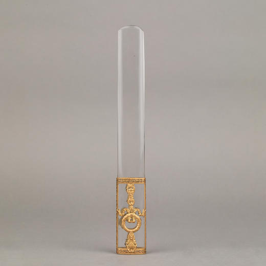 独角鹿西洋古董1890年代法国出品镀铜水晶裁纸刀开信刀 商品图0