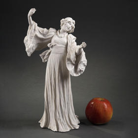 独角鹿西洋古董法国雕塑家创作塞弗尔瓷窑素胎瓷雕塑歌唱的舞者