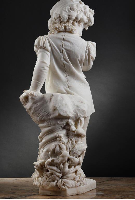 独角鹿西洋古董Q.Tempra新文艺复兴风卡拉拉大理石雕塑《小王子》 商品图3