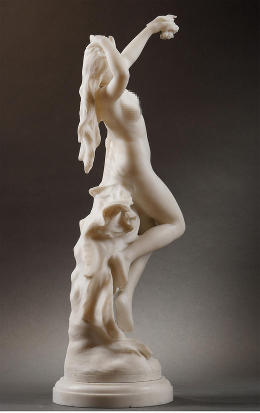 独角鹿西洋古董雕塑家CH.LEVY卡拉拉大理石雕像苏醒Le Réveil 商品图4