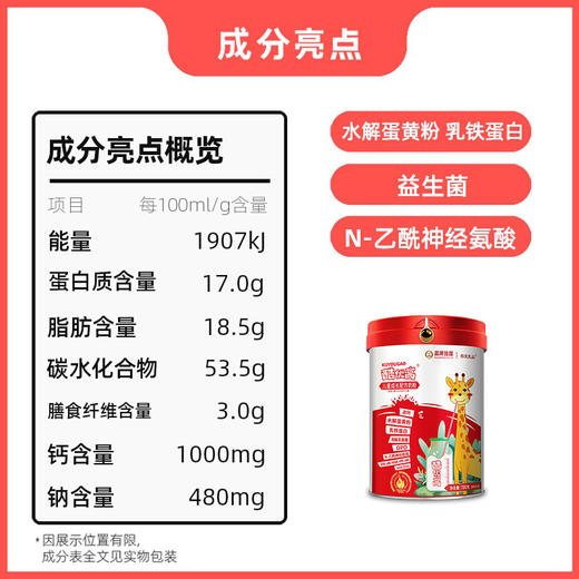 酷优乳品-酷优高儿童奶粉700g 商品图3