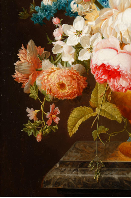 独角鹿西洋古董比利时画家Pieter Faes创作花卉静物布面油画 商品图4