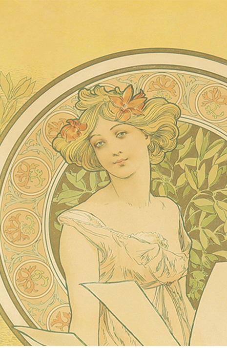 独角鹿西洋古董法国出品穆夏创作设计稀有版画《香槟日历》珍藏版 商品图3