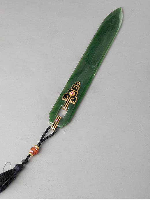 独角鹿西洋古董宝诗龙Boucheron18K金镶珐琅玛瑙红宝石碧玉翻书杖 商品图1