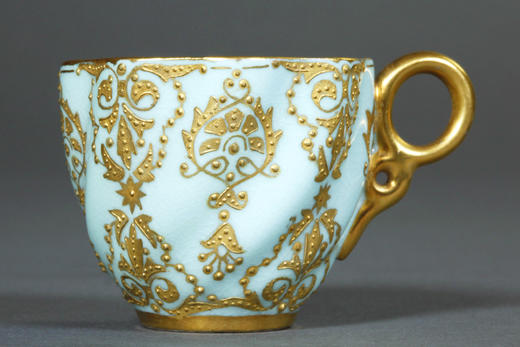 独角鹿西洋古董1880年代英国出品COALPORT出品绿色杯碟下午茶杯碟 商品图3