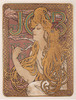独角鹿西洋古董捷克国宝级大师穆夏签名经典原版石版画《Job》 商品缩略图1