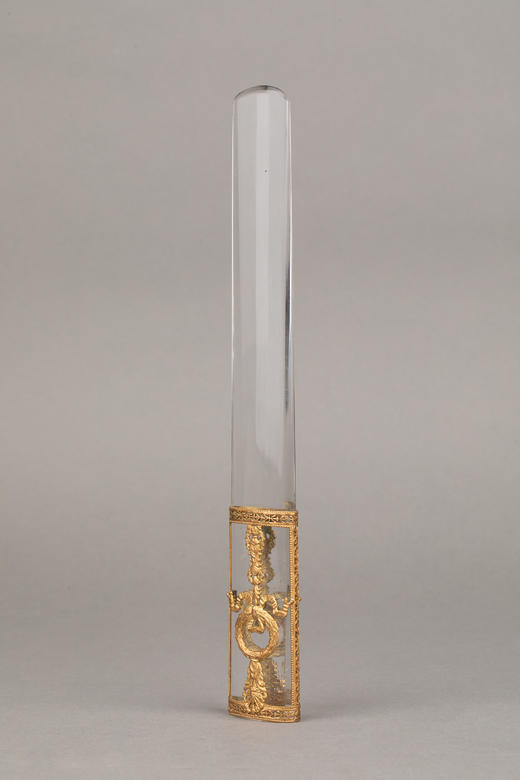 独角鹿西洋古董1890年代法国出品镀铜水晶裁纸刀开信刀 商品图2