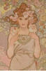 独角鹿西洋古董新艺术时期穆夏签名创作原版版画《玫瑰La Rose》 商品缩略图3