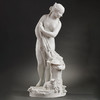 独角鹿西洋古董19世纪欧洲出品牧羊少女出浴主题素胎瓷雕塑摆件 商品缩略图0