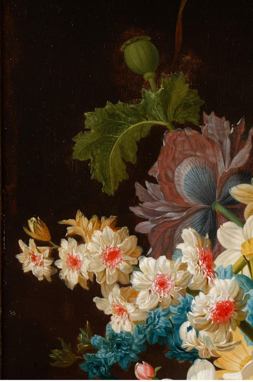 独角鹿西洋古董比利时画家Pieter Faes创作花卉静物布面油画 商品图2