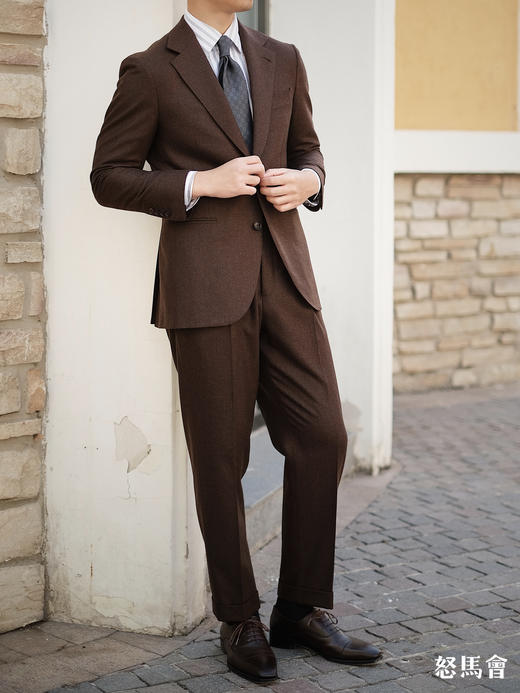 Vitale Barberis Canonico 高克重法兰绒澳洲美丽诺羊毛全麻衬套装 商品图4