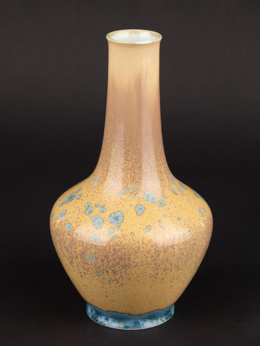 独角鹿西洋古董1920年法国御窑塞弗尔工坊出品冰蓝色水晶釉花瓶 商品图4