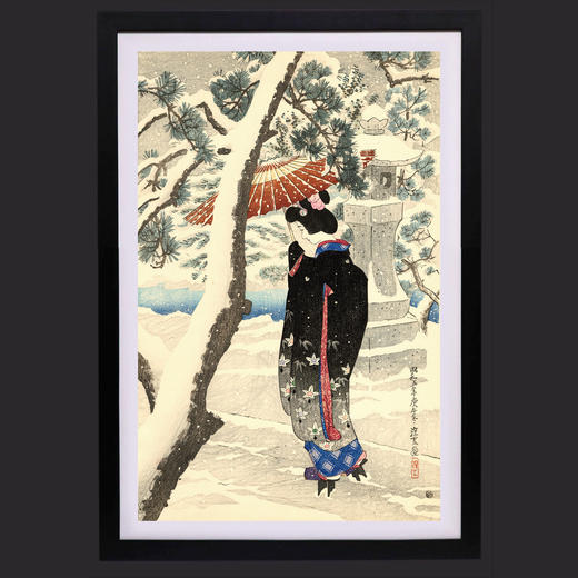 独角鹿西洋古董伊東深水签名限量版浮世绘版画现代美人集第一辑 商品图0