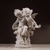 独角鹿西洋古董雕塑法国雕塑家签名丘比特与普绪克素胎瓷人物雕像 商品缩略图0