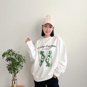 2022秋冬季新款潮牌经典鞋字母印花潮流男女情侣套头卫衣休闲宽松