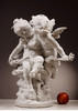 独角鹿西洋古董雕塑法国雕塑家签名丘比特与普绪克素胎瓷人物雕像 商品缩略图1