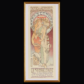 独角鹿西洋古董捷克穆夏签名版画《撒玛利亚女子La Samaritaine》