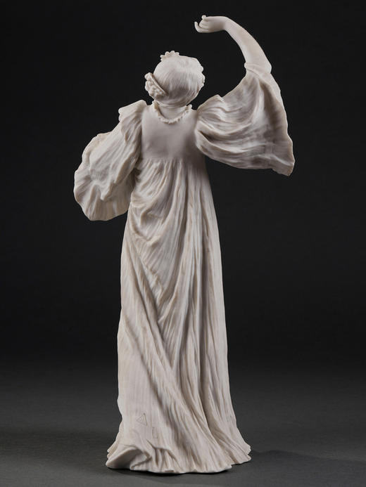 独角鹿西洋古董法国雕塑家新艺术风塞弗尔素胎瓷雕塑头戴雏菊舞者 商品图4