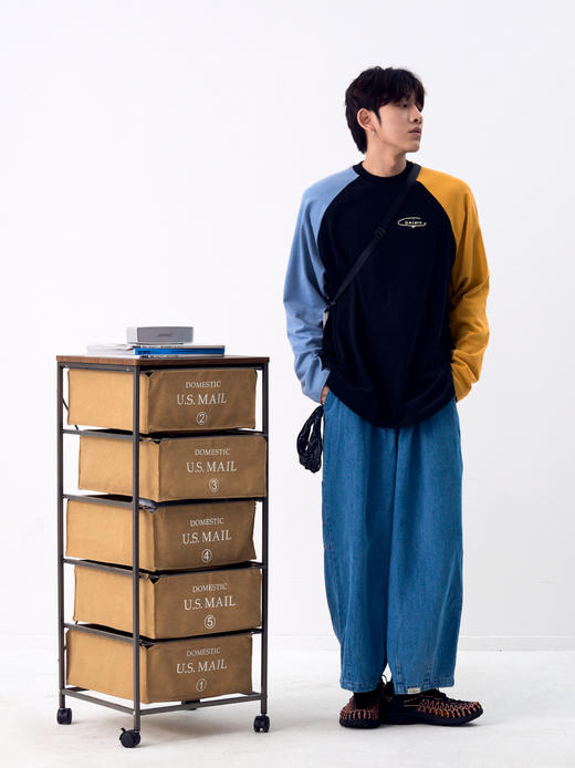 「Galent极蓝」CX222001/三色拼撞袖基础款长袖T 商品图2