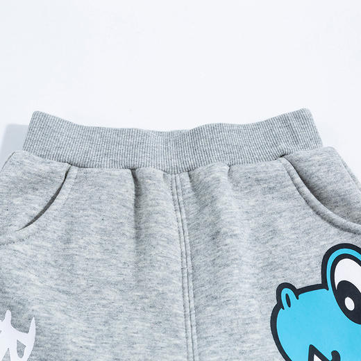 贝贝怡童装秋冬男童加绒恐龙休闲裤潮酷男宝束脚长裤223K2450 商品图8