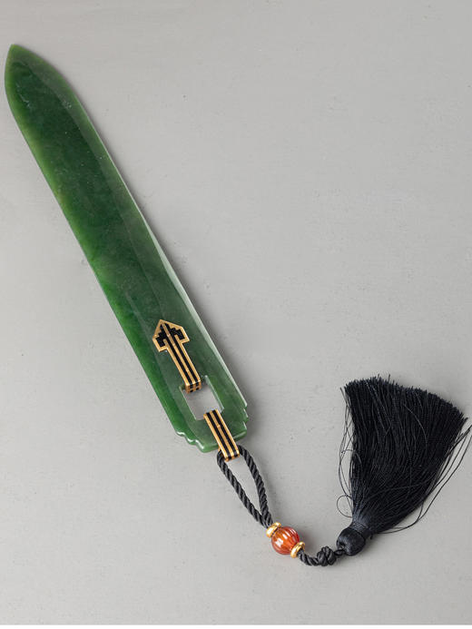 独角鹿西洋古董宝诗龙Boucheron18K金镶珐琅玛瑙红宝石碧玉翻书杖 商品图2