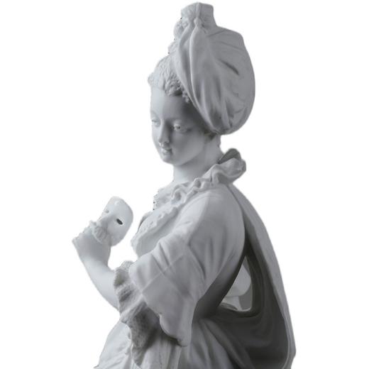 独角鹿西洋古董雕塑摆件欧洲法国艺术品洛可可风贵族女子素胎瓷 商品图4