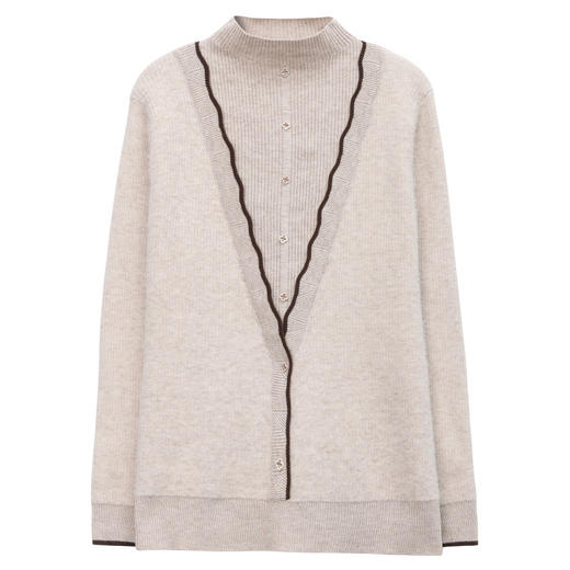 秋冬加绒加厚假两件针织衫一体绒上衣打底衫CC-51901 商品图4