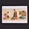 独角鹿西洋古董浮世绘大师杨洲周延三联幅版画徳川時代貴婦人の図 商品缩略图1