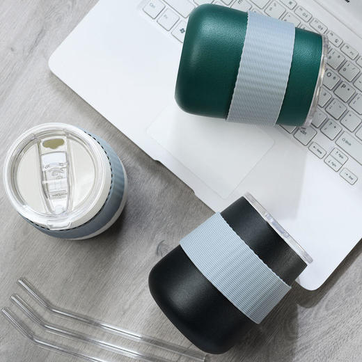 泡茶办公杯创意简约马克杯茶杯陶瓷杯带盖办公室随手杯水杯吸管杯 商品图3