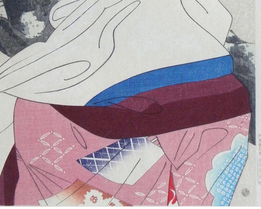 独角鹿西洋古董伊東深水签名限量浮世绘版画现代美人集第二辑红梅 商品图4