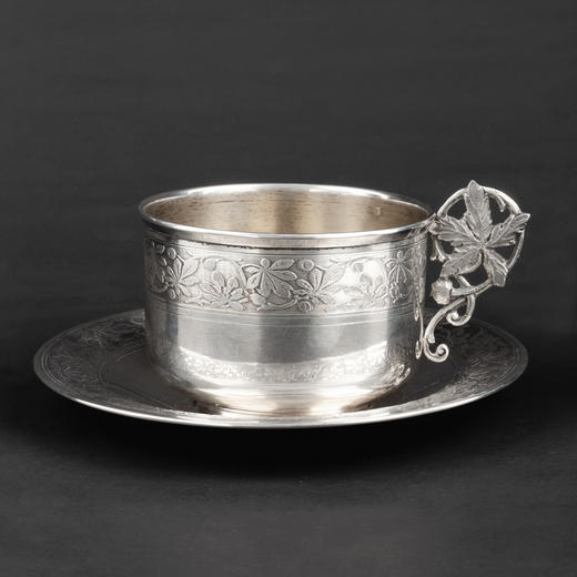 国内现货独角鹿西洋古董银器路易十六风格纯银咖啡杯茶杯早餐杯 商品图0