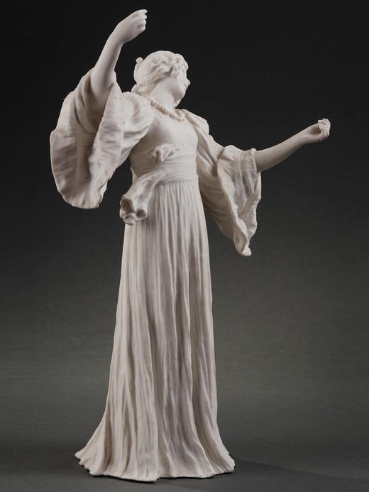 独角鹿西洋古董法国雕塑家塞弗尔瓷新艺术风素胎瓷雕塑歌唱的舞者 商品图2